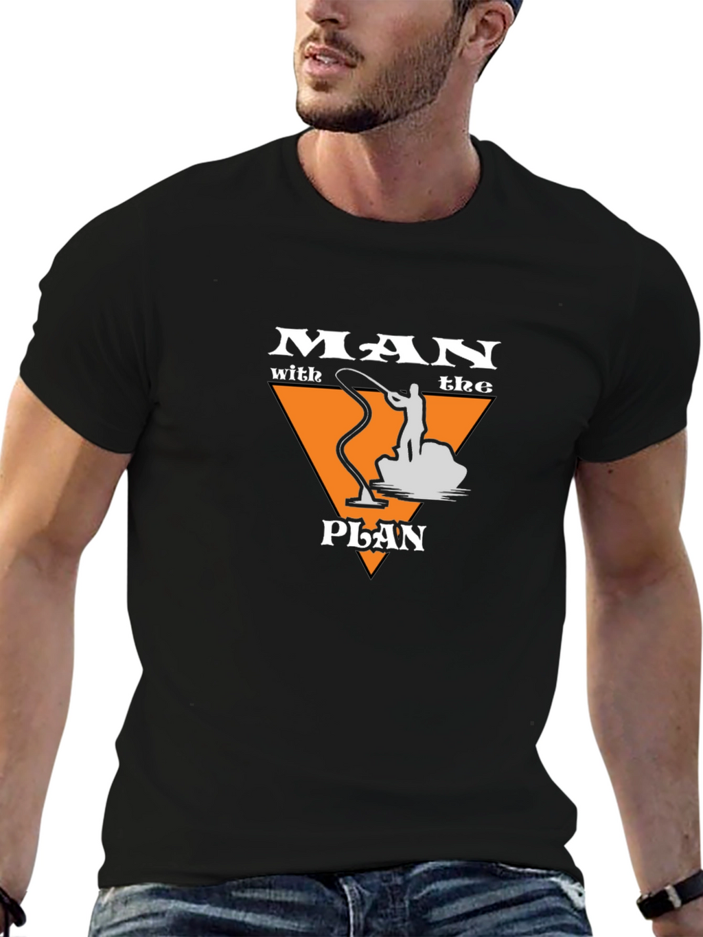 Man With The Plan Fishing Graphic T-Shirt