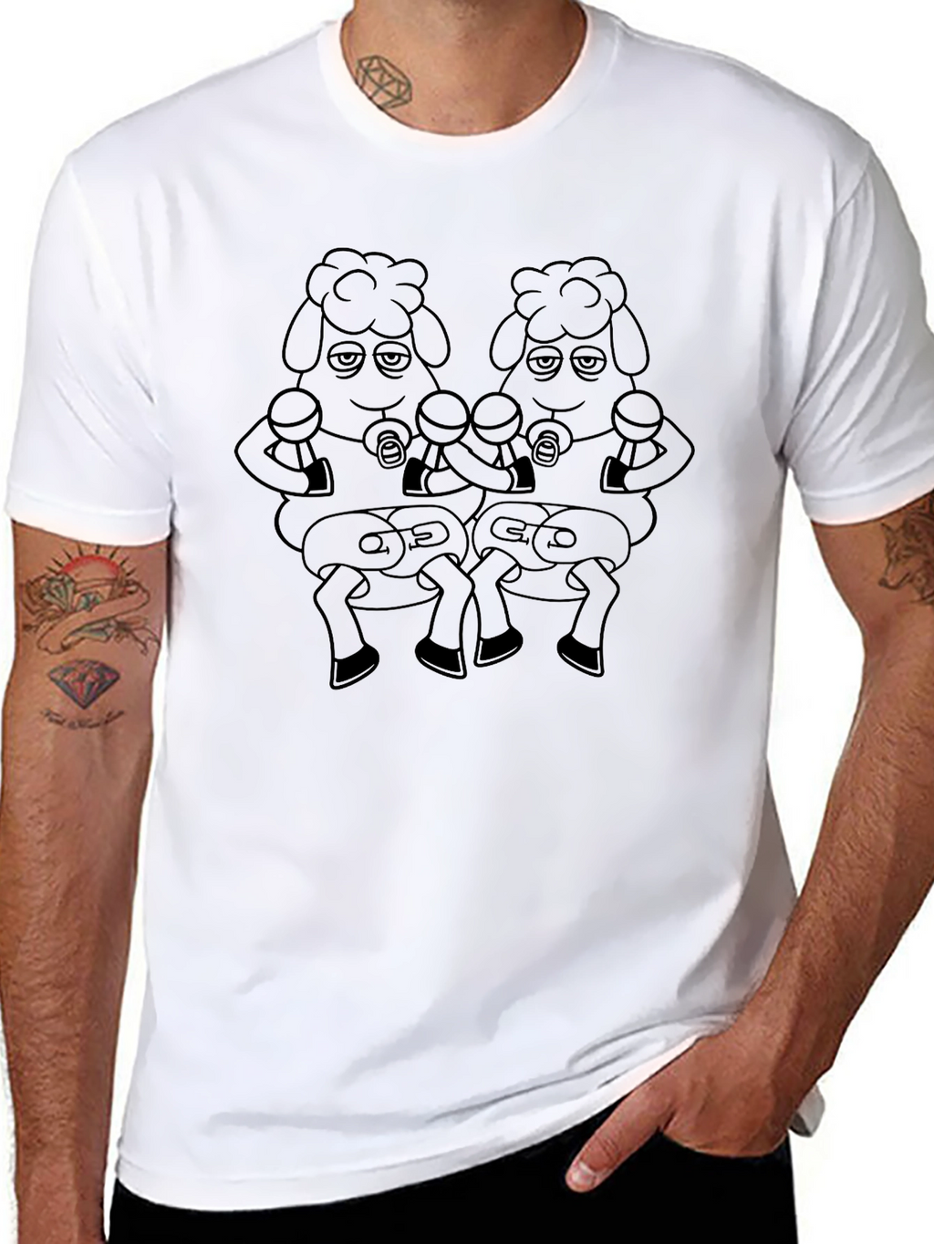 Cartoon Sheep Boxer T-Shirt