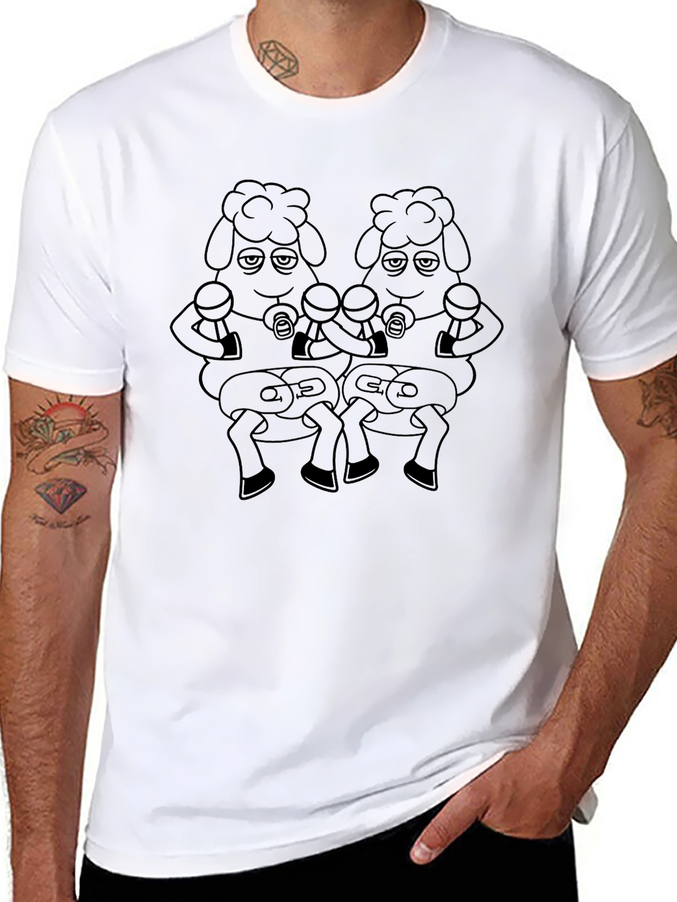 Cartoon Sheep Boxer T-Shirt