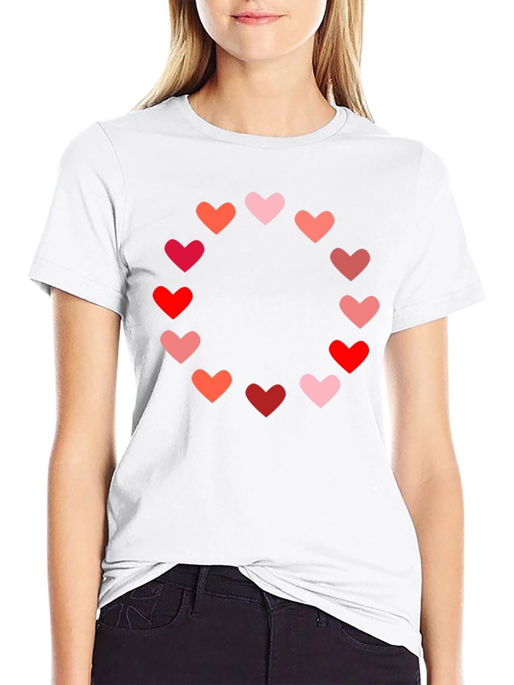 Heart Circle Graphic Tee - Black Casual Shirt