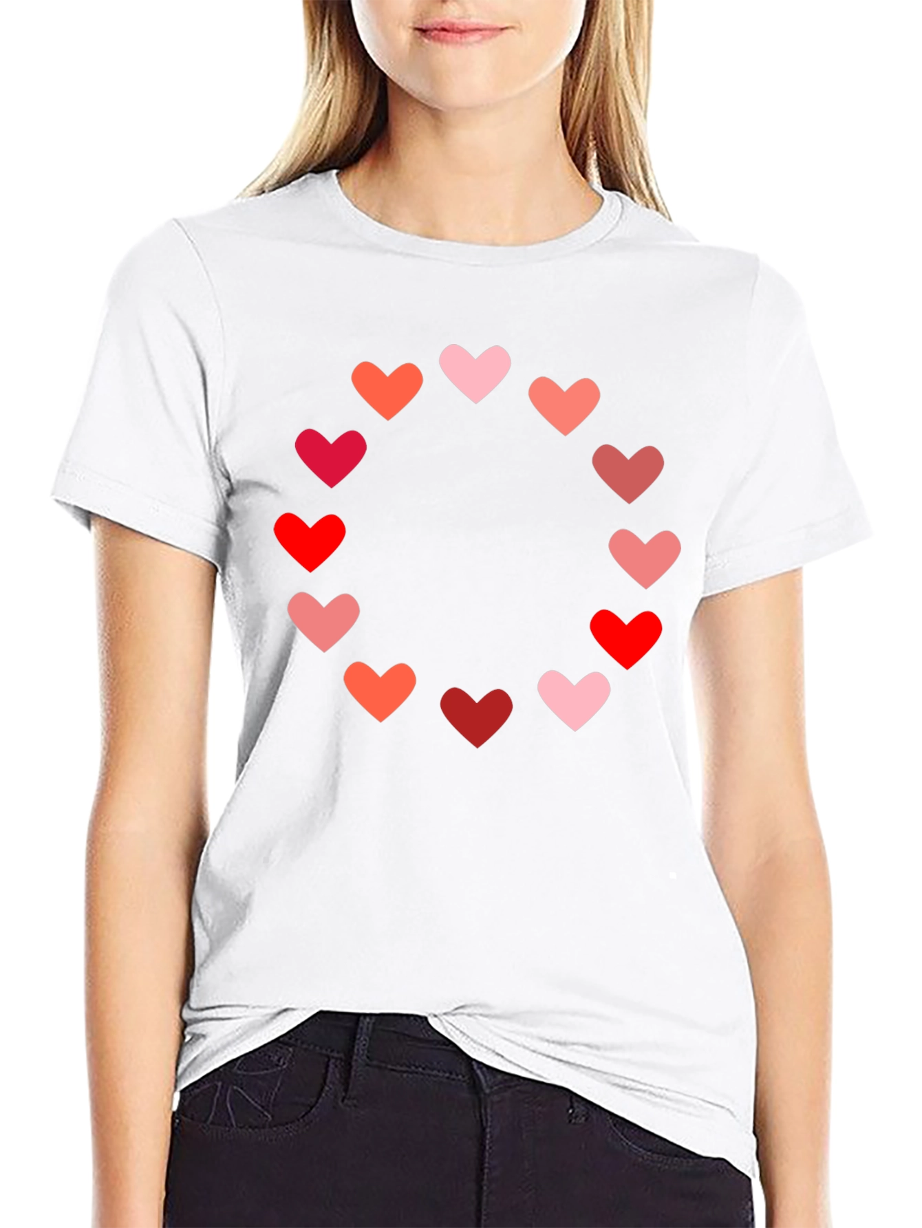 Heart Circle Graphic Tee - Black Casual Shirt