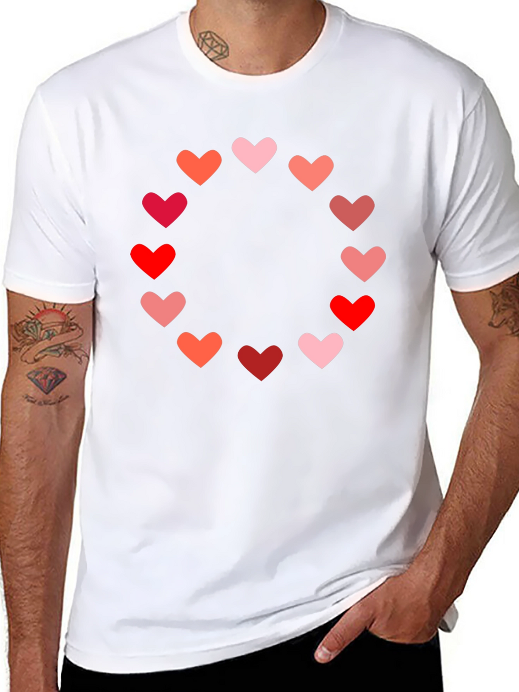 Heart Circle Graphic Tee - Black Casual Shirt