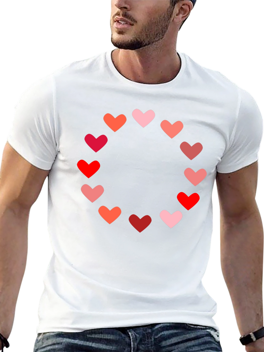 Heart Circle Graphic Tee - Black Casual Shirt