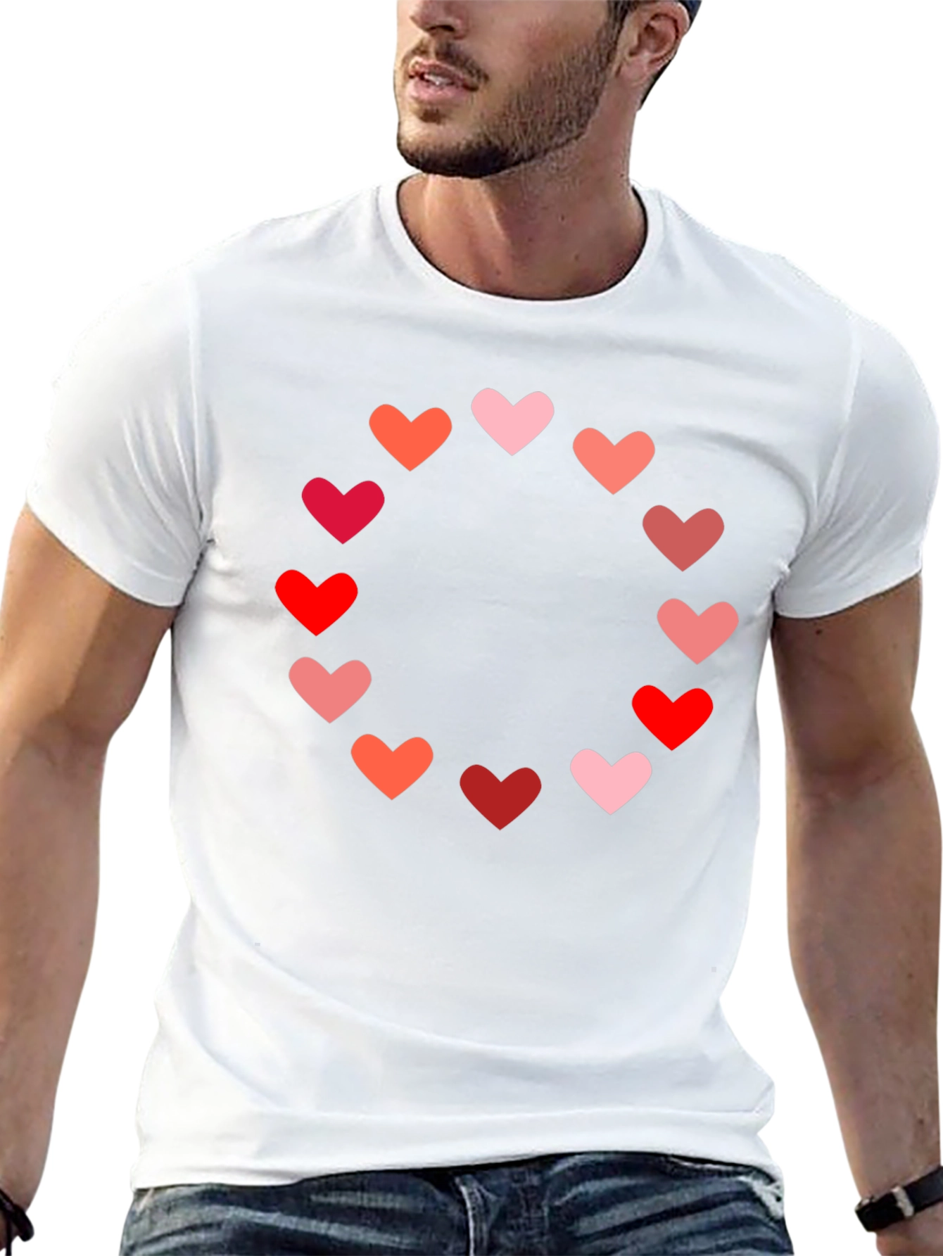 Heart Circle Graphic Tee - Black Casual Shirt