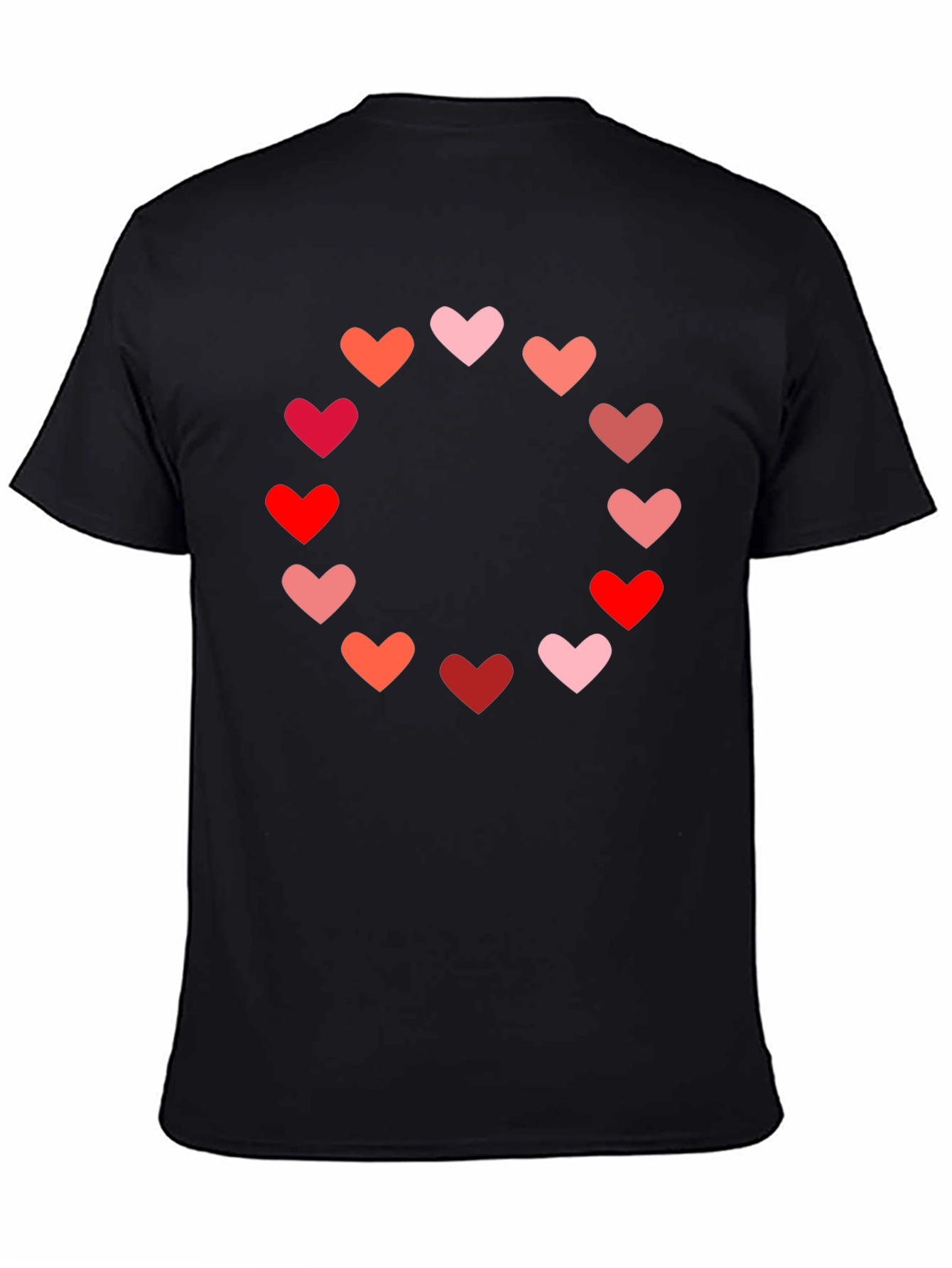Heart Circle Graphic Tee - Black Casual Shirt
