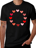 Heart Circle Graphic Tee - Black Casual Shirt