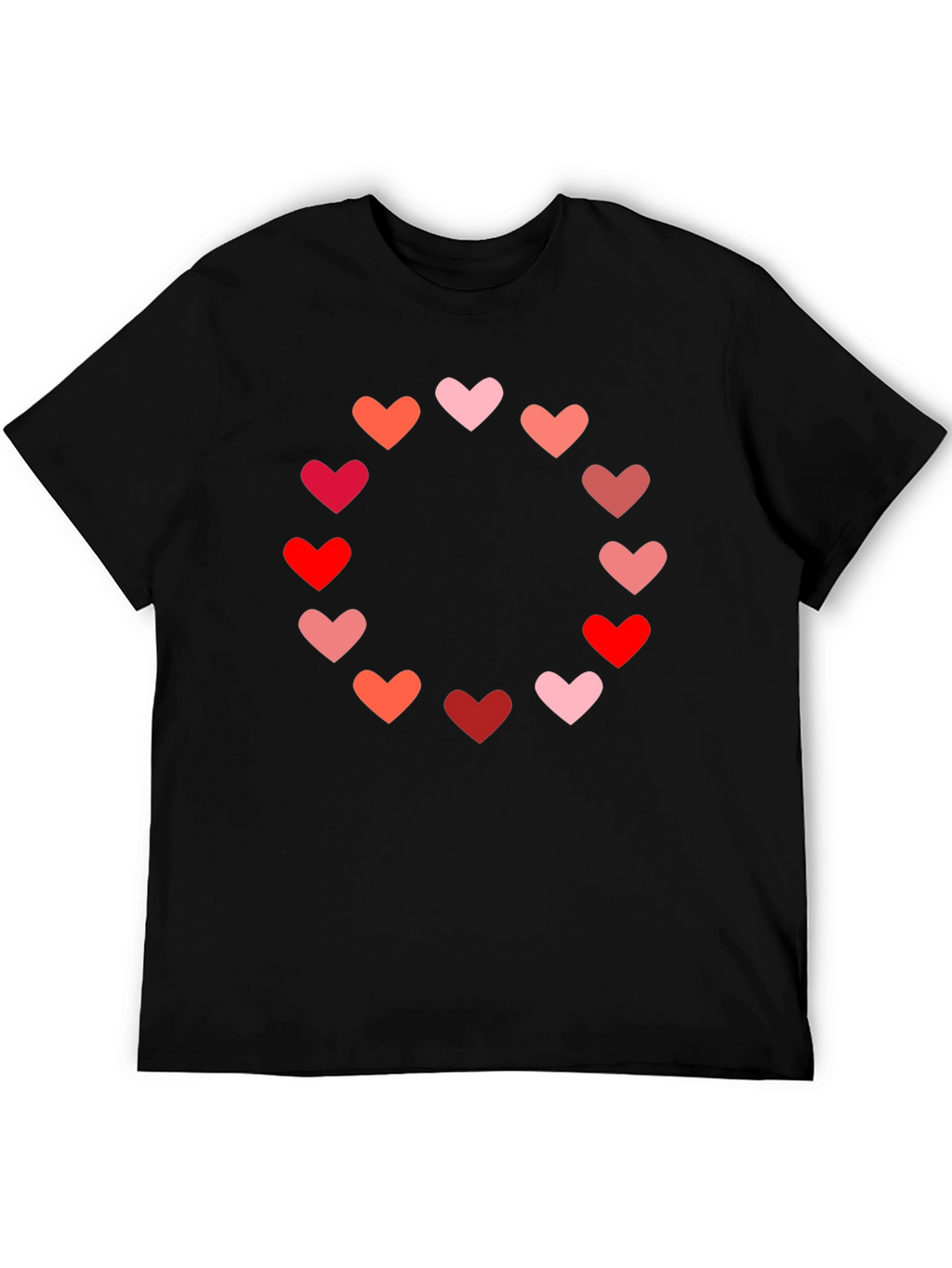 Heart Circle Graphic Tee - Black Casual Shirt