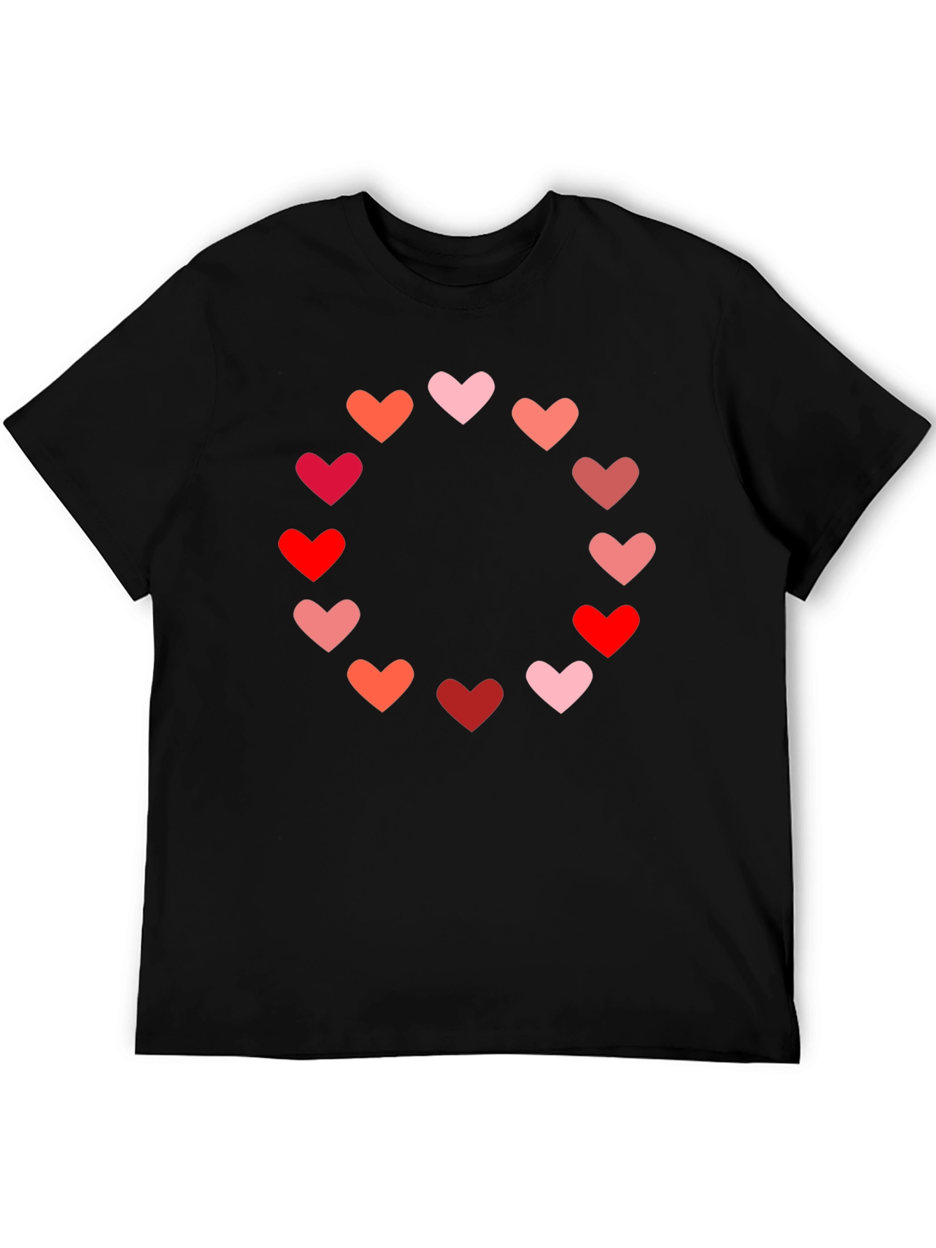 Heart Circle Graphic Tee - Black Casual Shirt