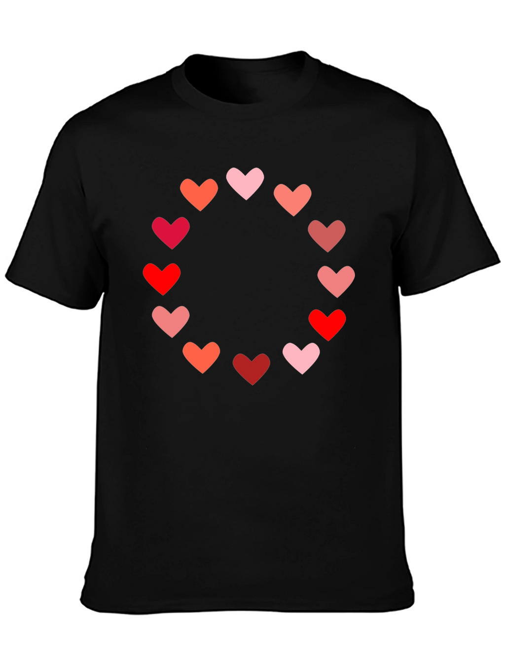 Heart Circle Graphic Tee - Black Casual Shirt