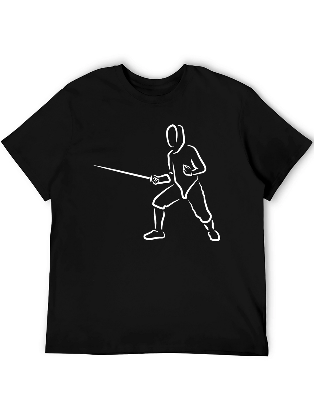 Fencing Silhouette Graphic T-Shirt - Black