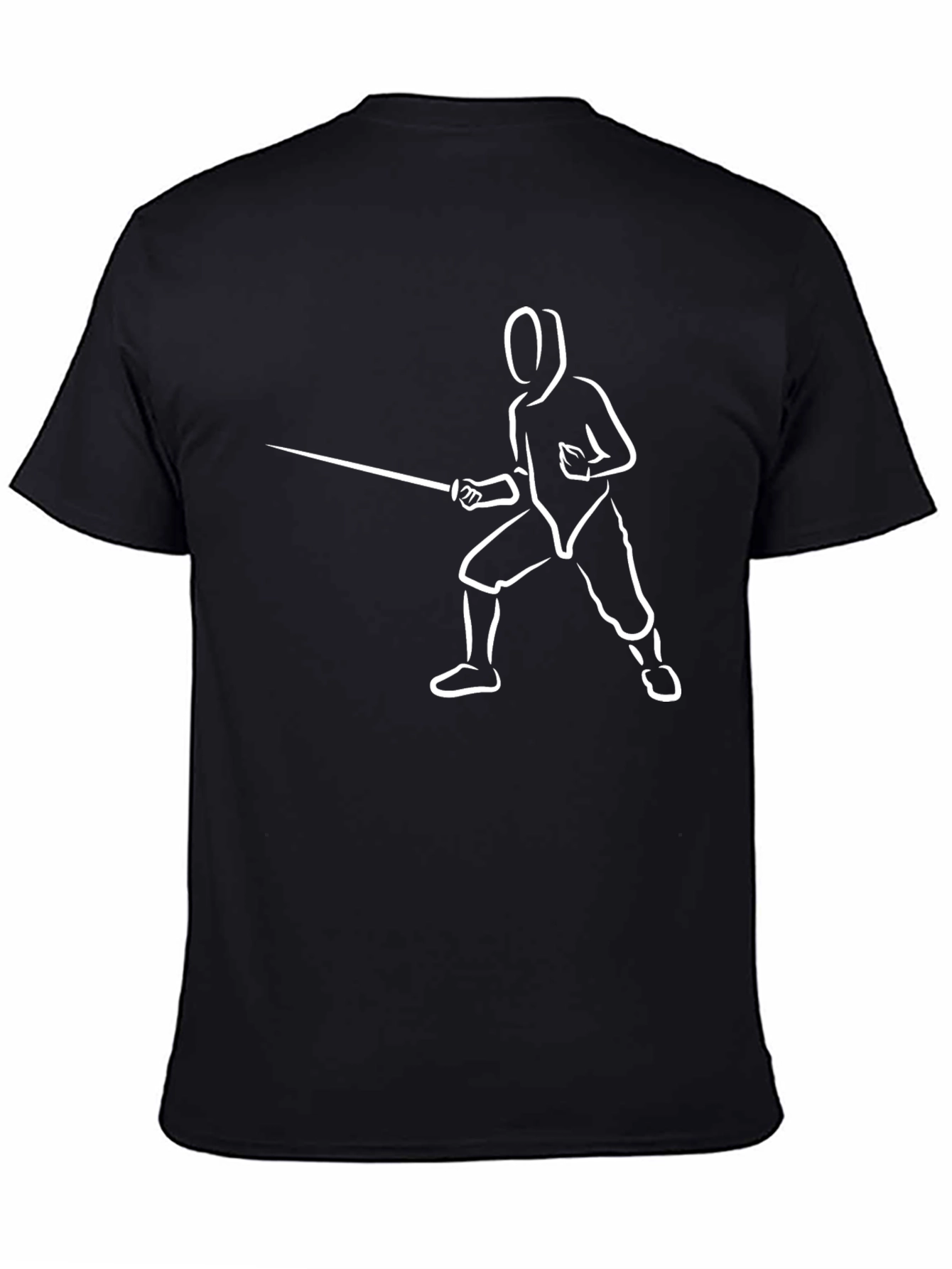 Fencing Silhouette Graphic T-Shirt - Black