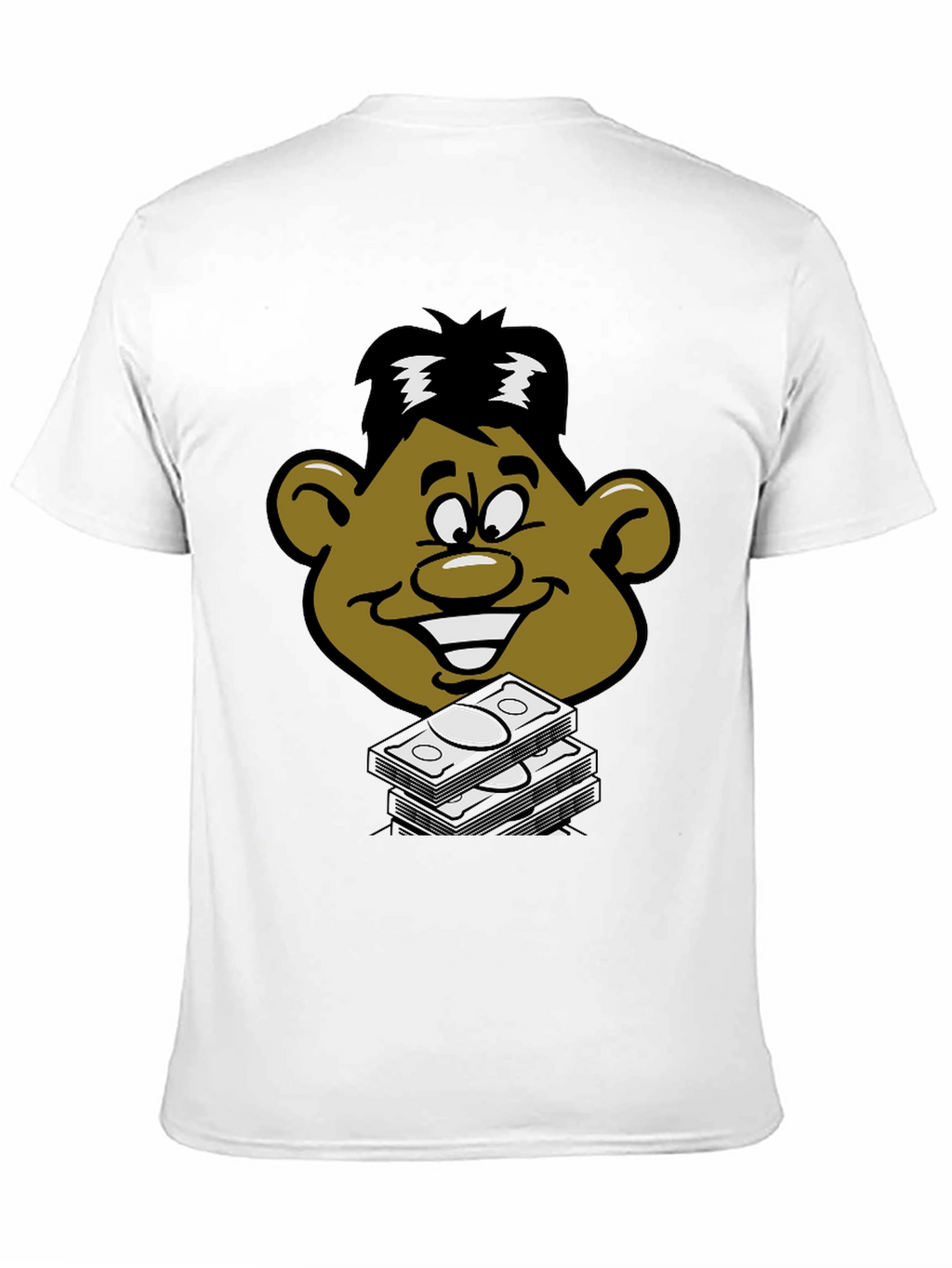 Cartoon Money Face Black T-Shirt
