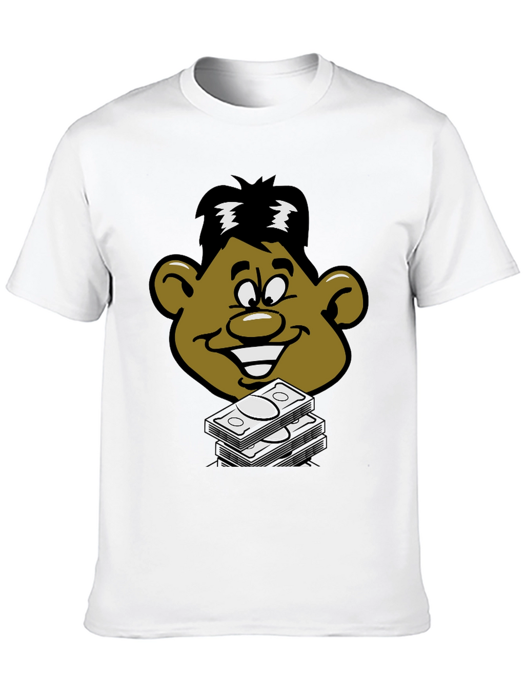 Cartoon Money Face Black T-Shirt