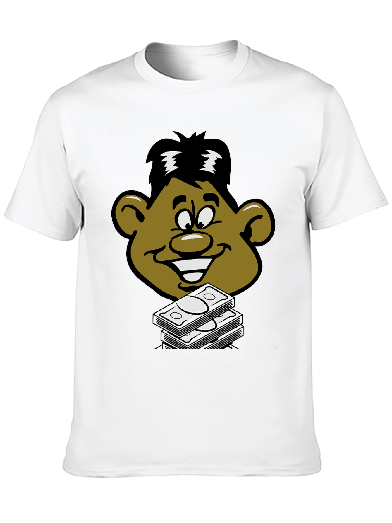 Cartoon Money Face Black T-Shirt