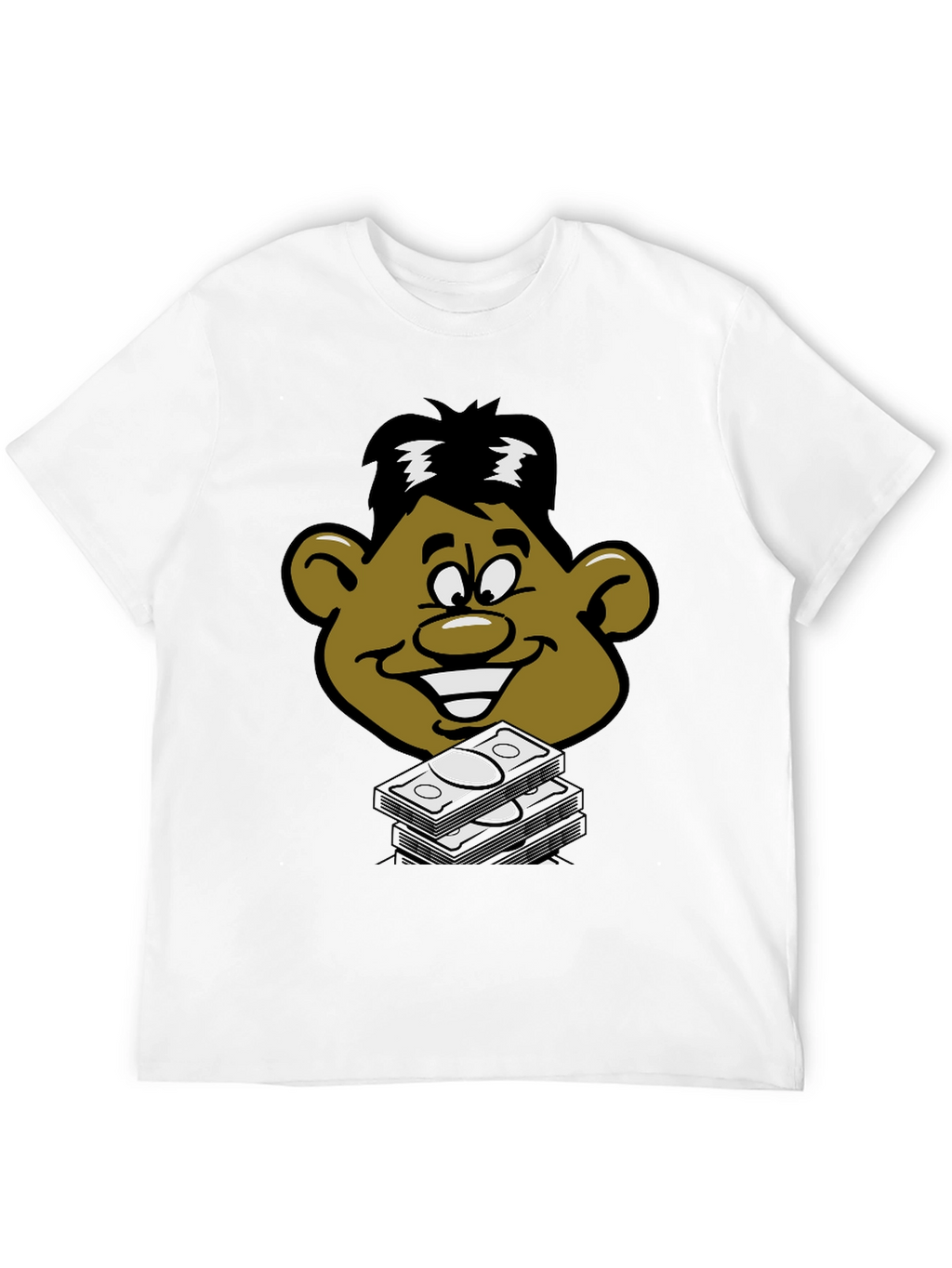 Cartoon Money Face Black T-Shirt
