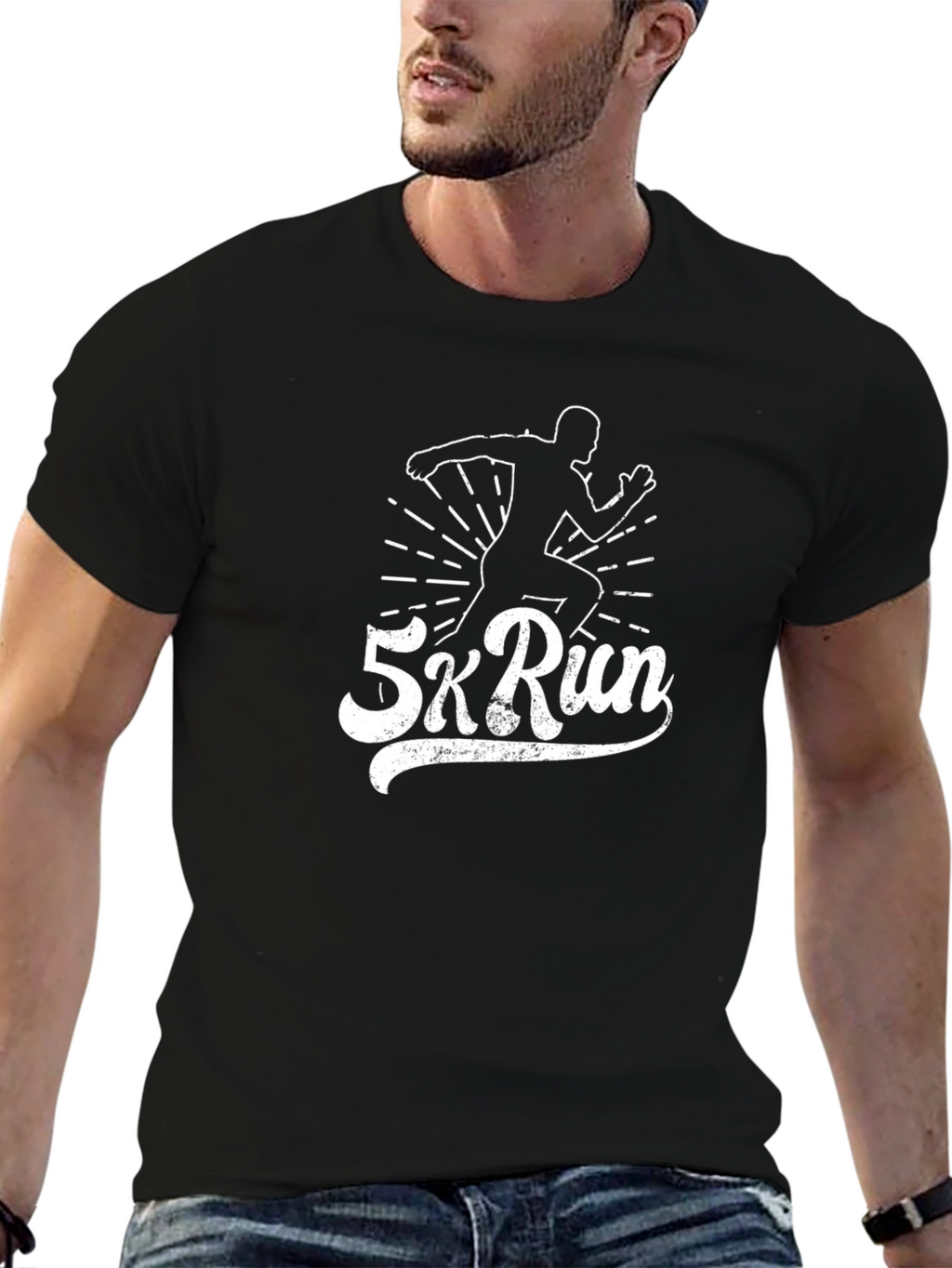 5k Run Black Graphic Tee