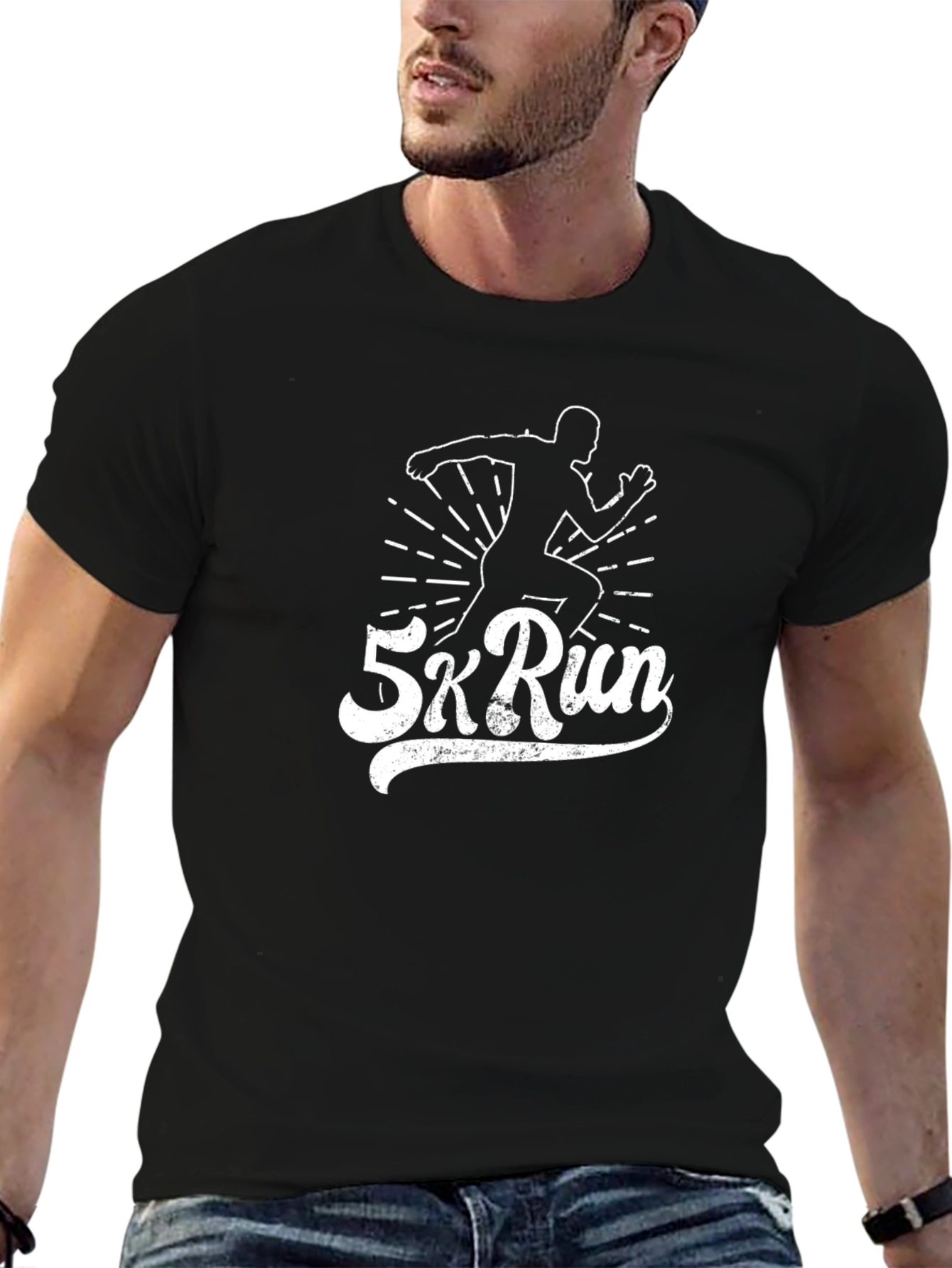 5k Run Black Graphic Tee