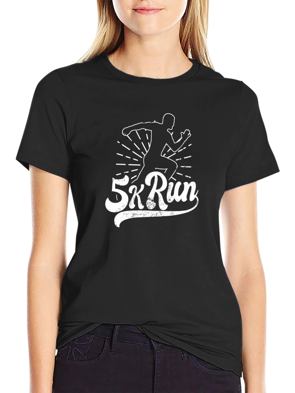 5k Run Black Graphic Tee
