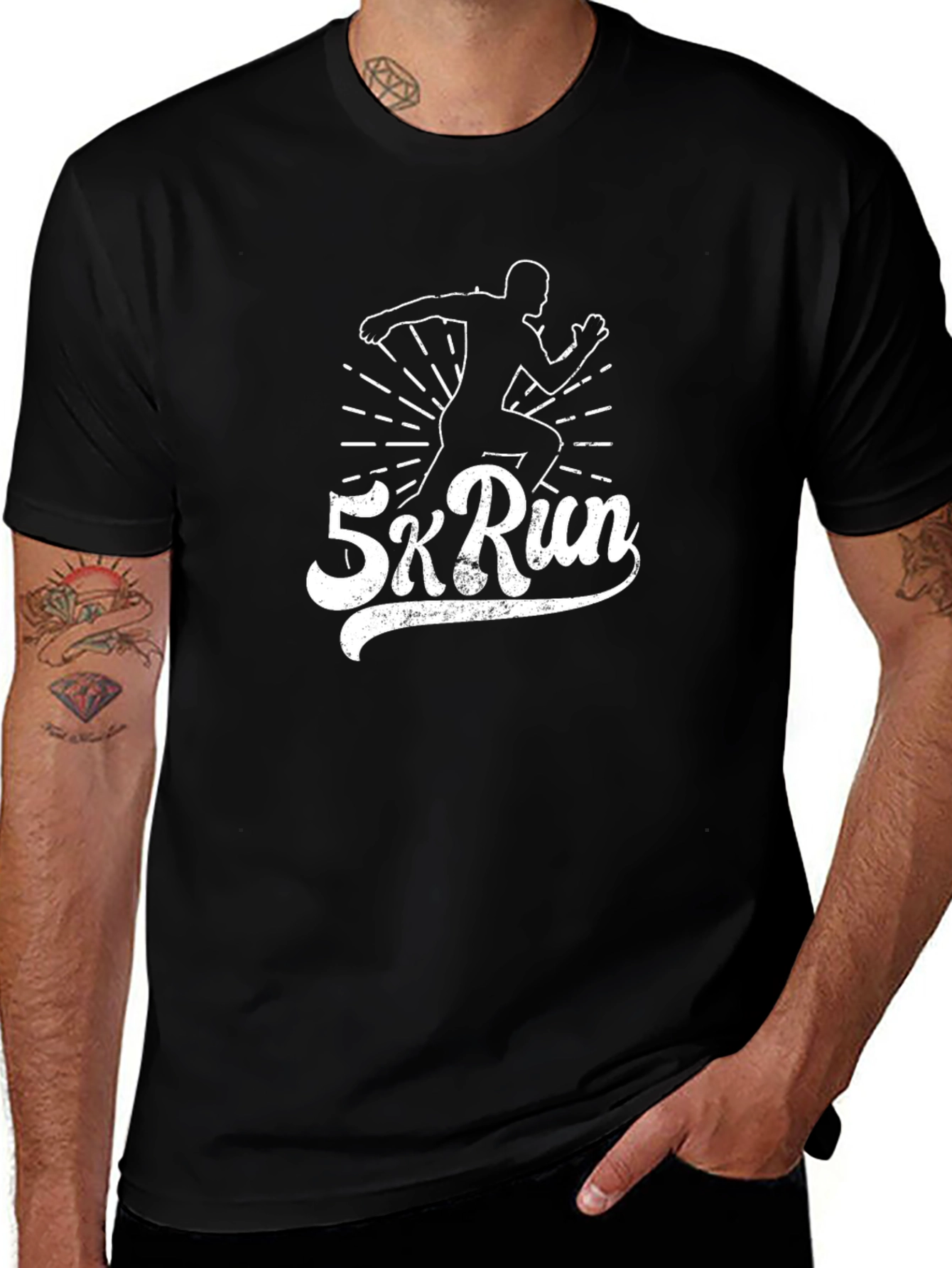 5k Run Black Graphic Tee