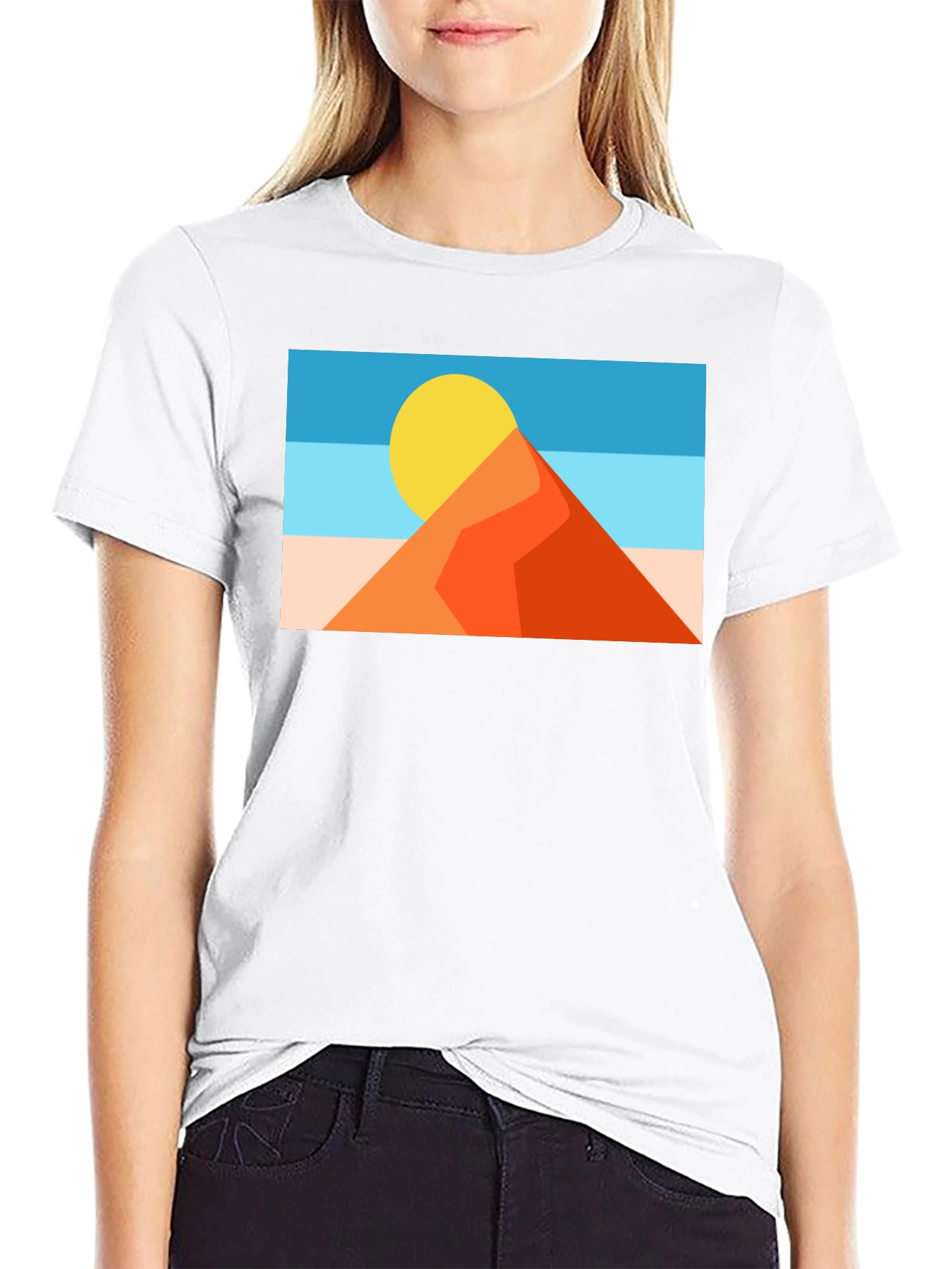 Geometric Desert Graphic Tee - Mens Black T-Shirt