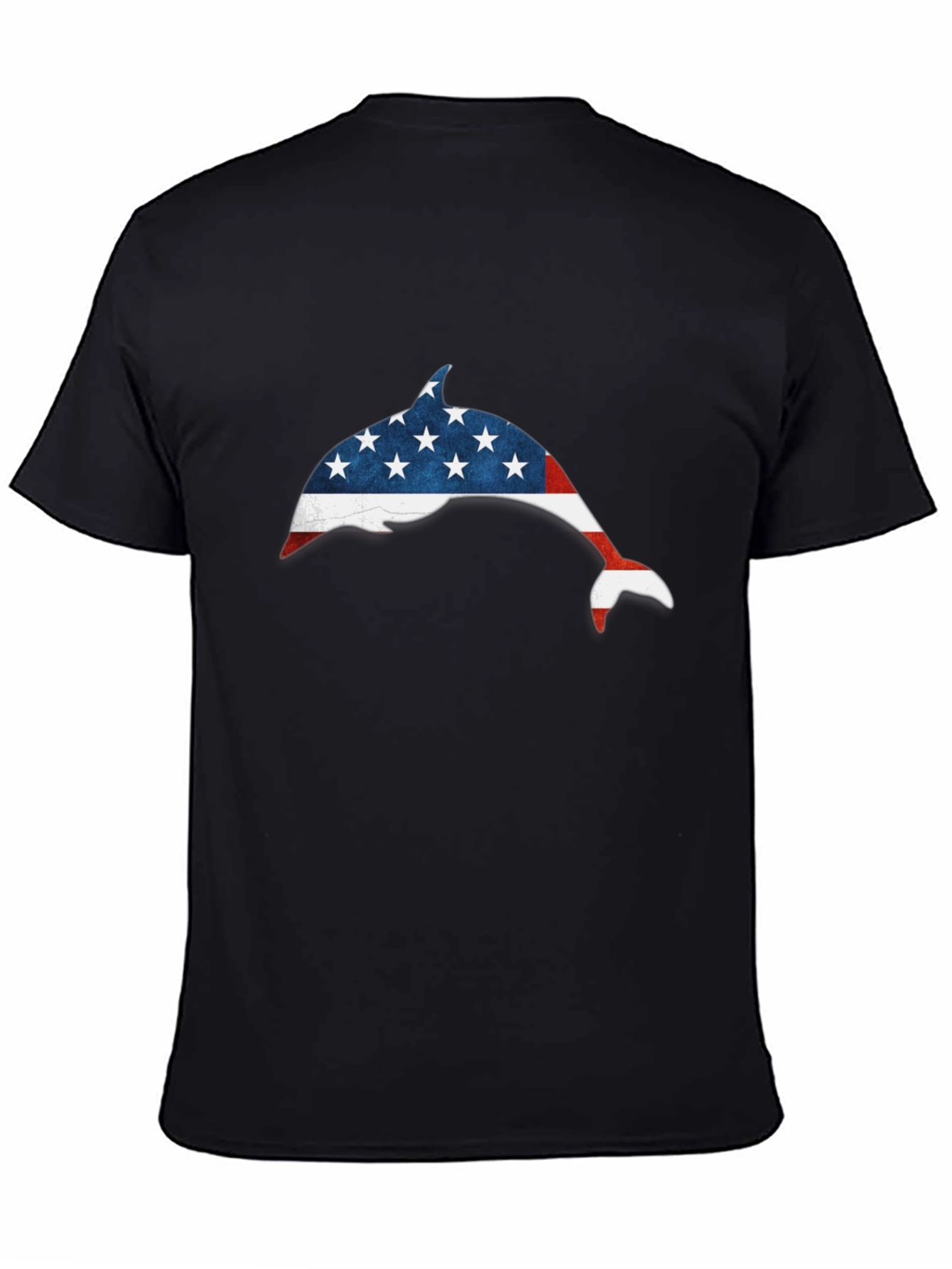 American Flag Dolphin Graphic Tee - Patriotic USA Pride