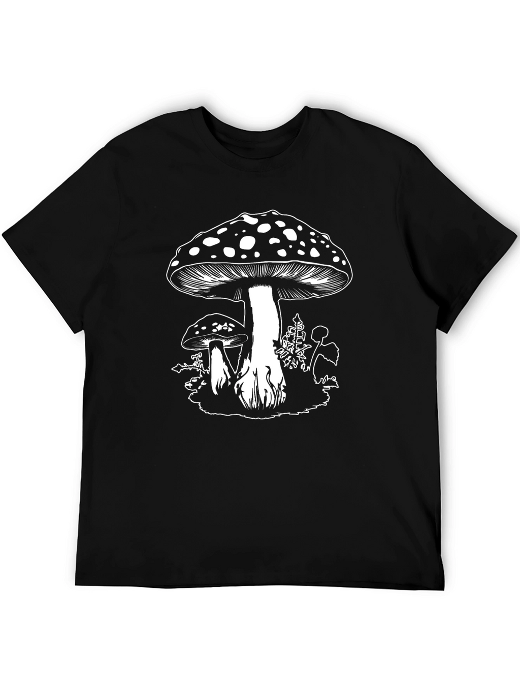 Mushroom Graphic Black T-Shirt