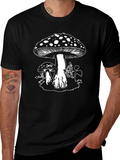 Mushroom Graphic Black T-Shirt