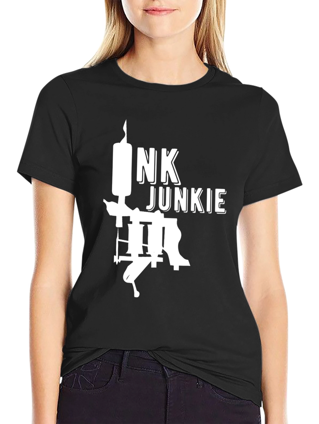 Ink Junkie Black Graphic Tee - Tattoo Lovers T-Shirt