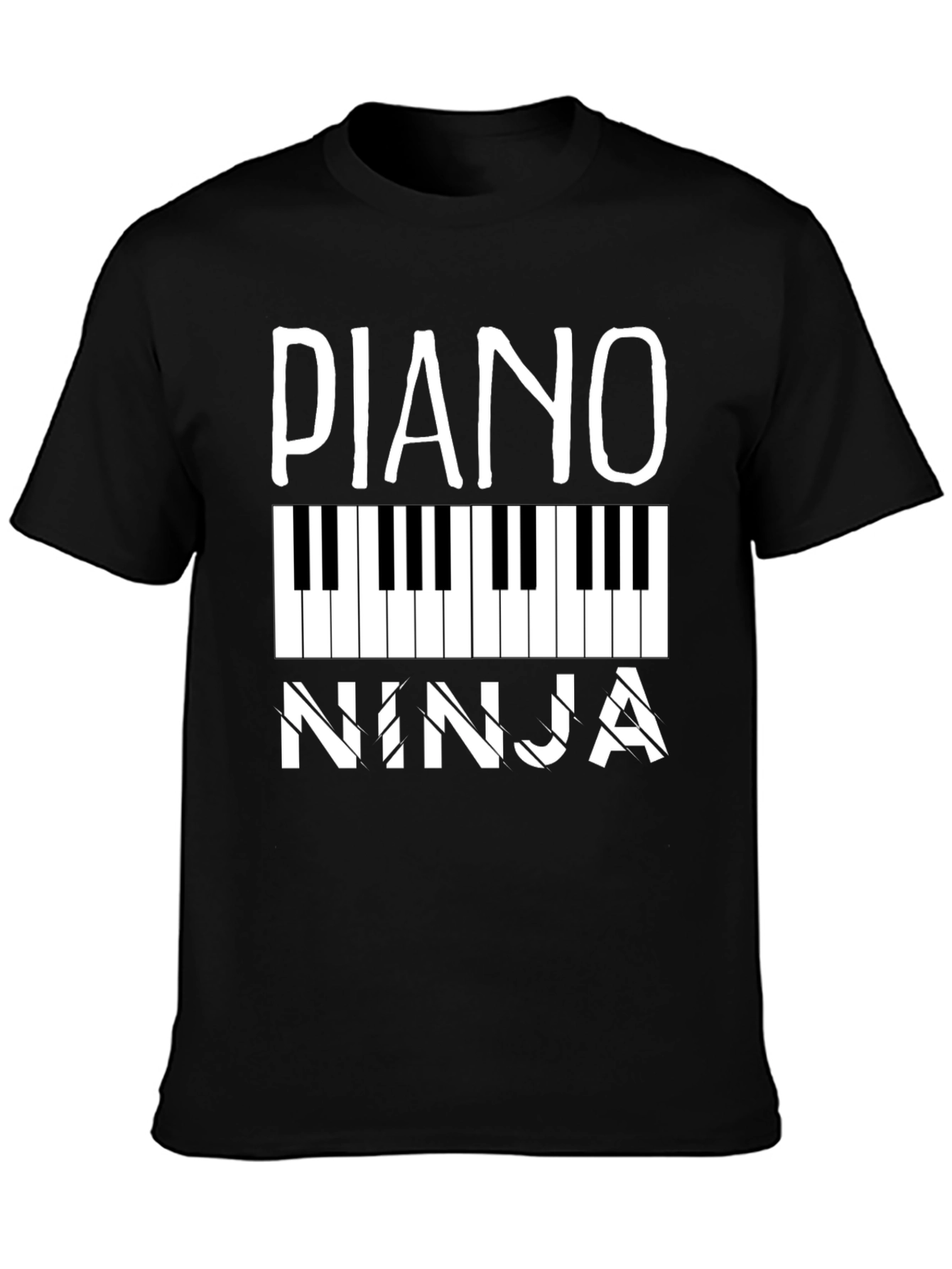 Piano Ninja Black Graphic Tee