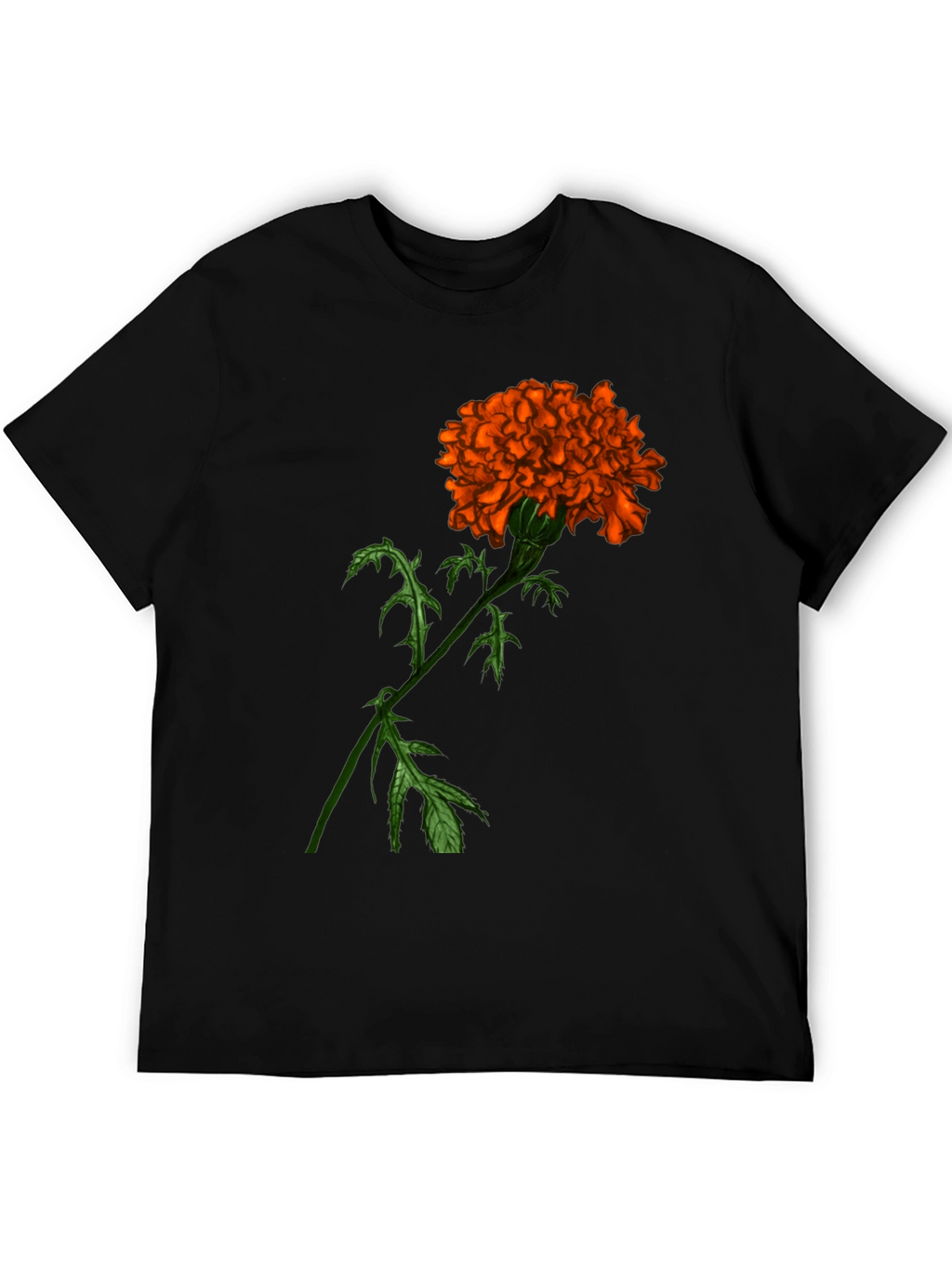 Floral Graphic Tee - Orange Marigold Print