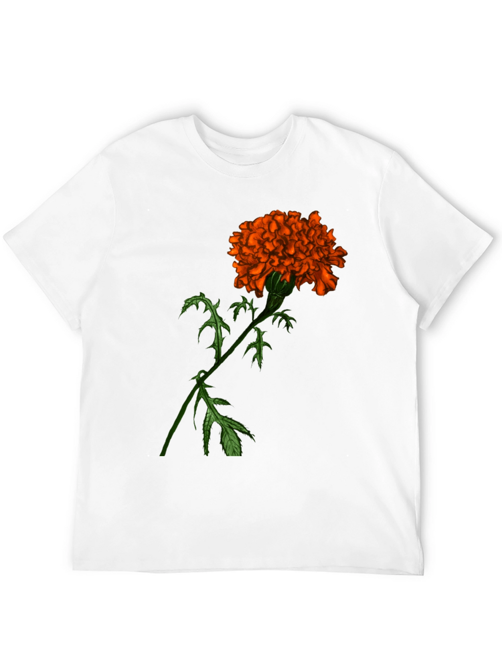Floral Graphic Tee - Orange Marigold Print