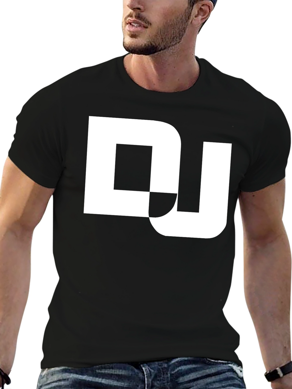 DJ Graphic Tee - Black Cotton Blend T-Shirt