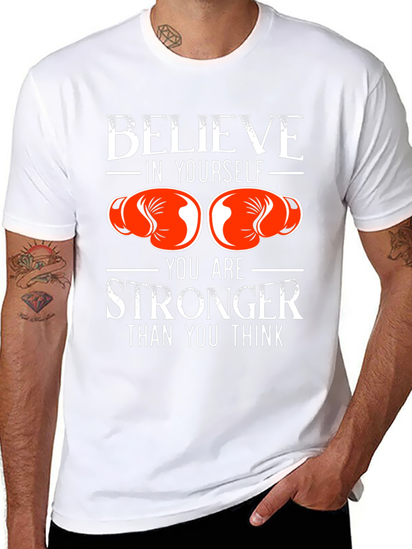 Believe in Yourself Boxing Gloves Graphic T-Shirt