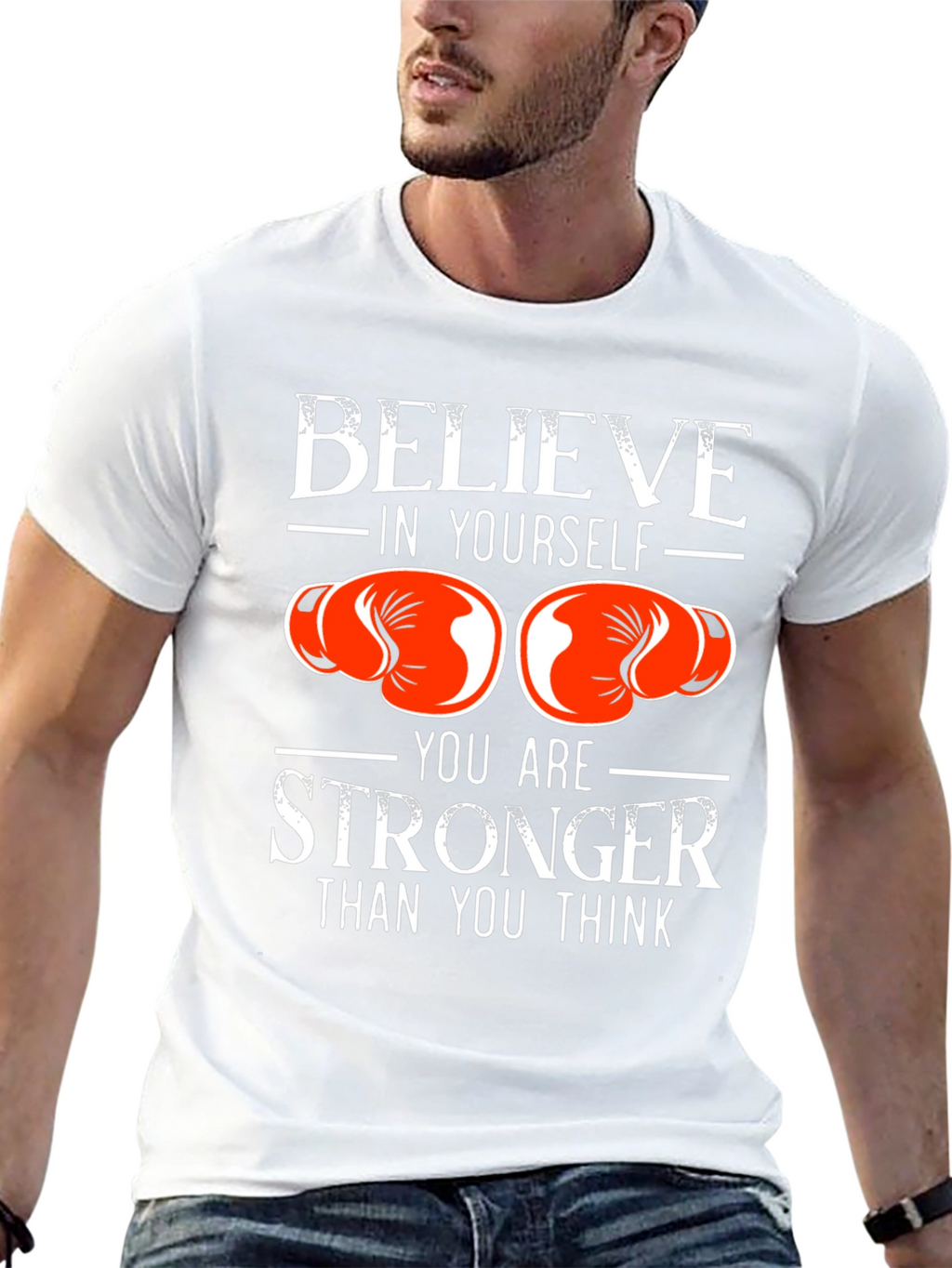 Believe in Yourself Boxing Gloves Graphic T-Shirt