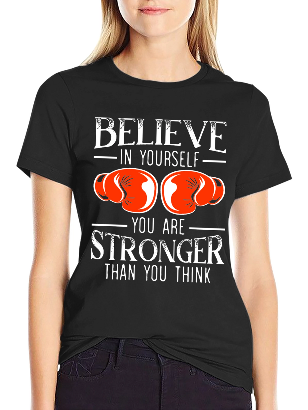 Believe in Yourself Boxing Gloves Graphic T-Shirt