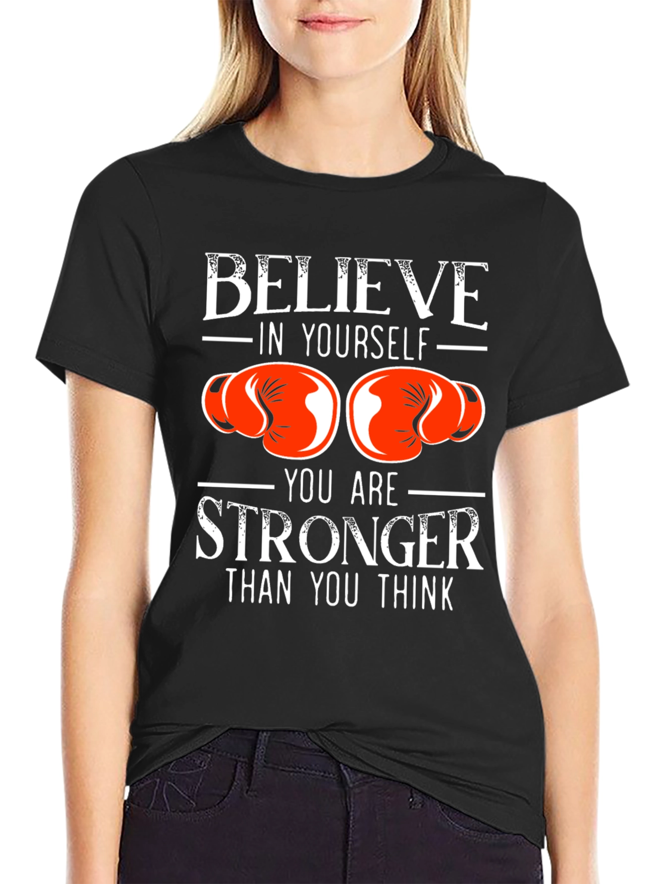 Believe in Yourself Boxing Gloves Graphic T-Shirt
