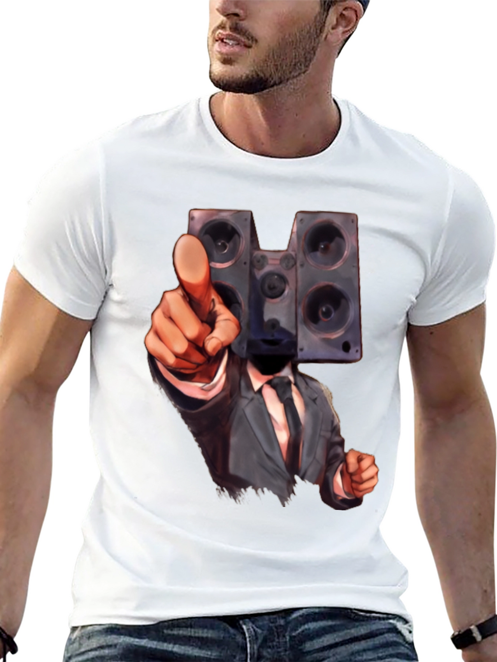Speaker Head Suit T-Shirt