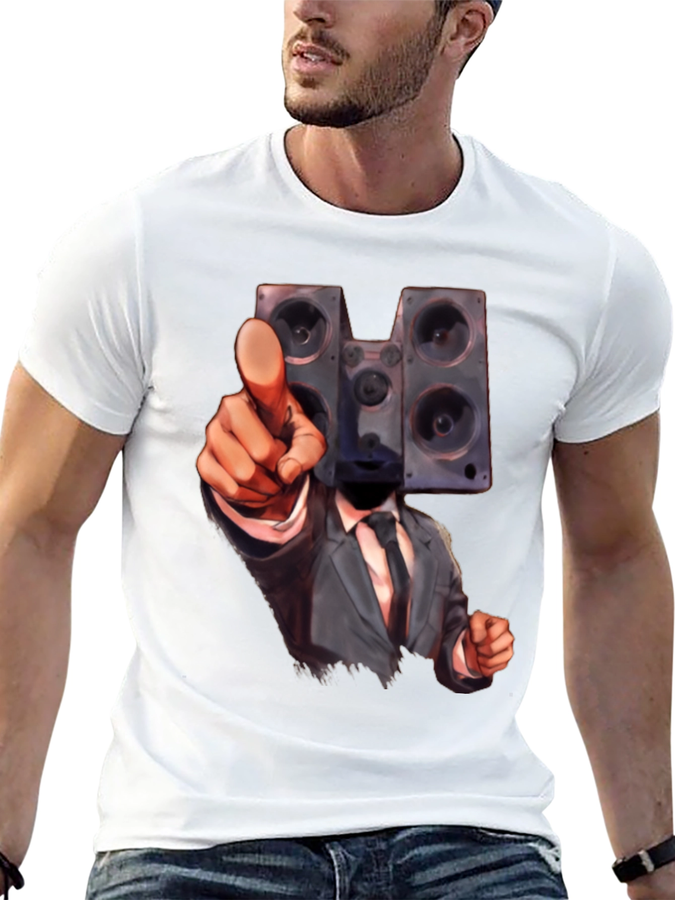 Speaker Head Suit T-Shirt