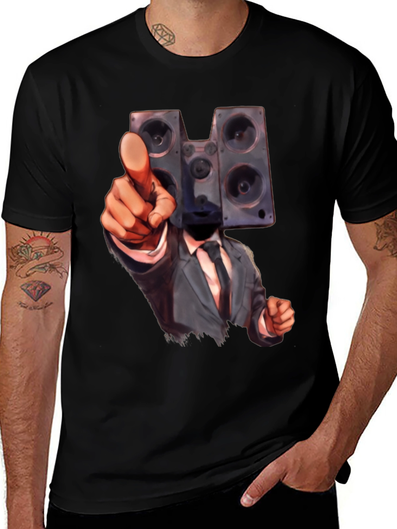 Speaker Head Suit T-Shirt