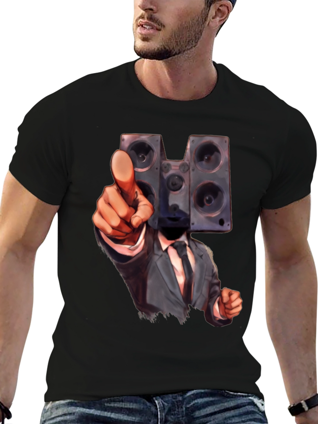 Speaker Head Suit T-Shirt
