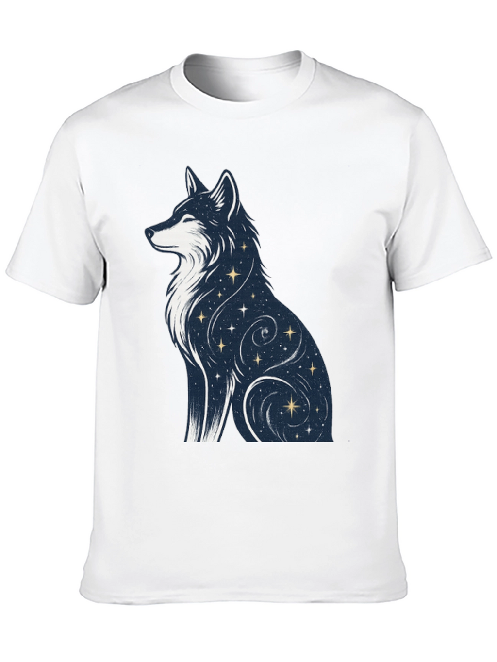 Celestial Wolf Graphic Tee - Stylish Black T-Shirt