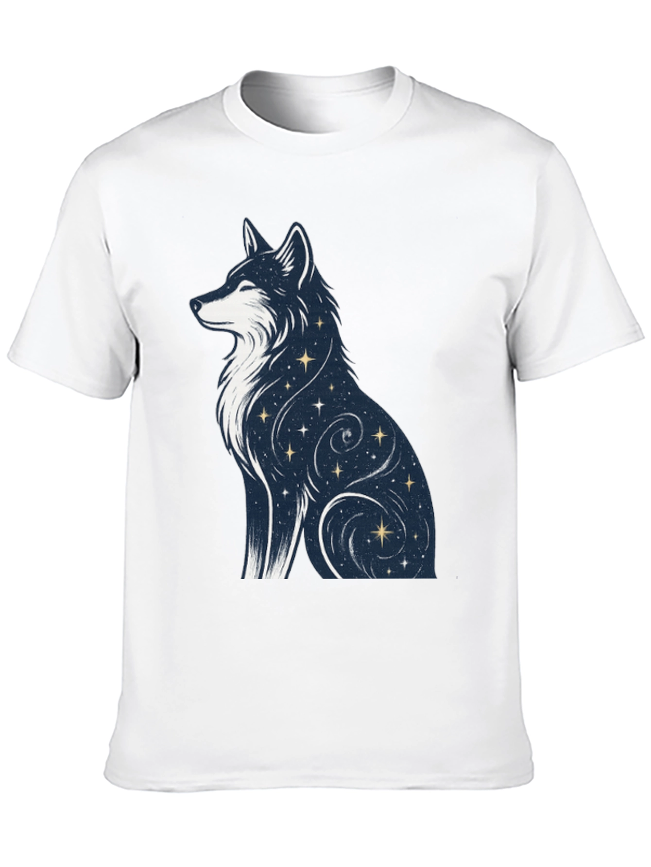 Celestial Wolf Graphic Tee - Stylish Black T-Shirt