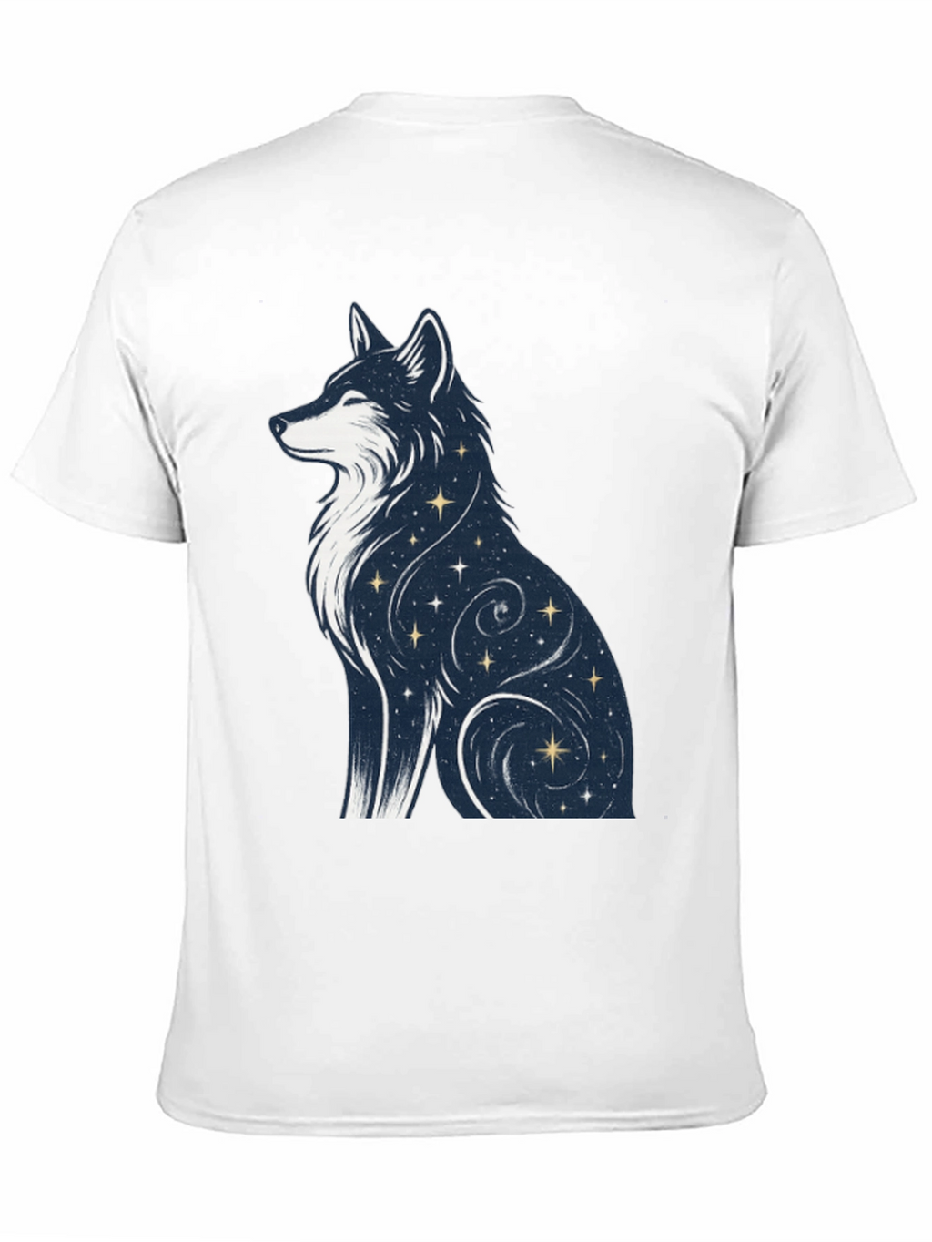 Celestial Wolf Graphic Tee - Stylish Black T-Shirt