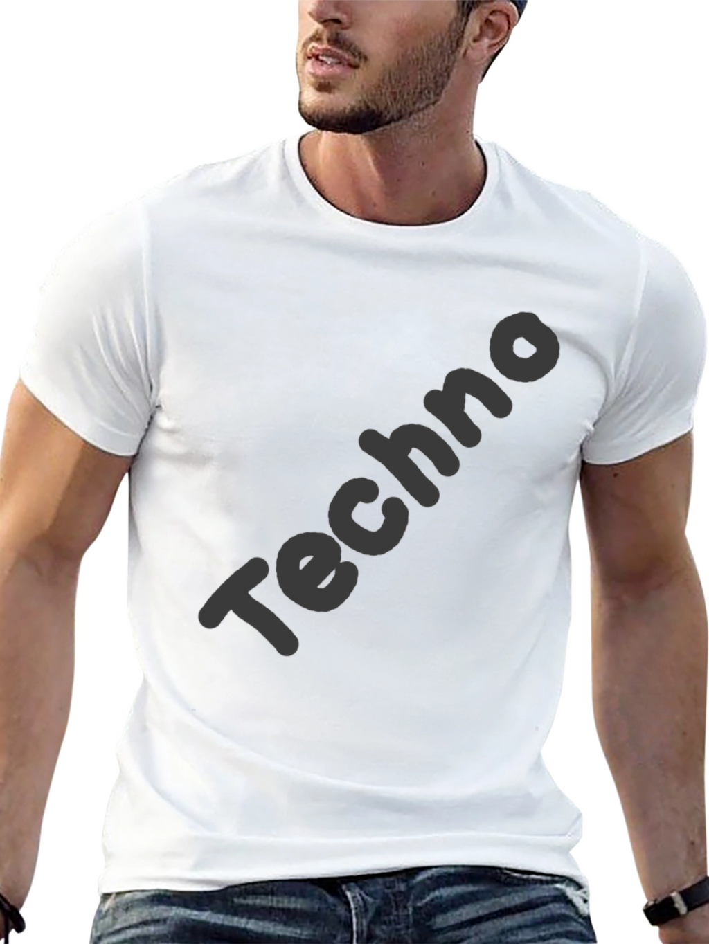 Mens Black Techno Graphic Tee