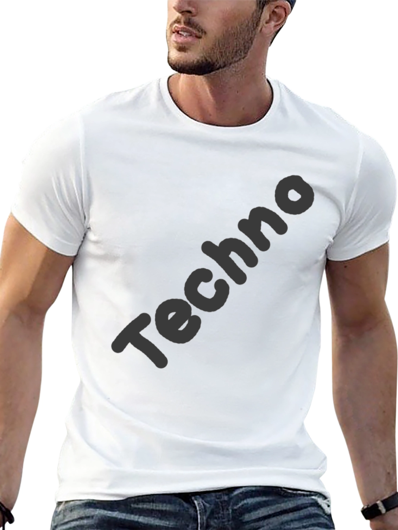 Mens Black Techno Graphic Tee