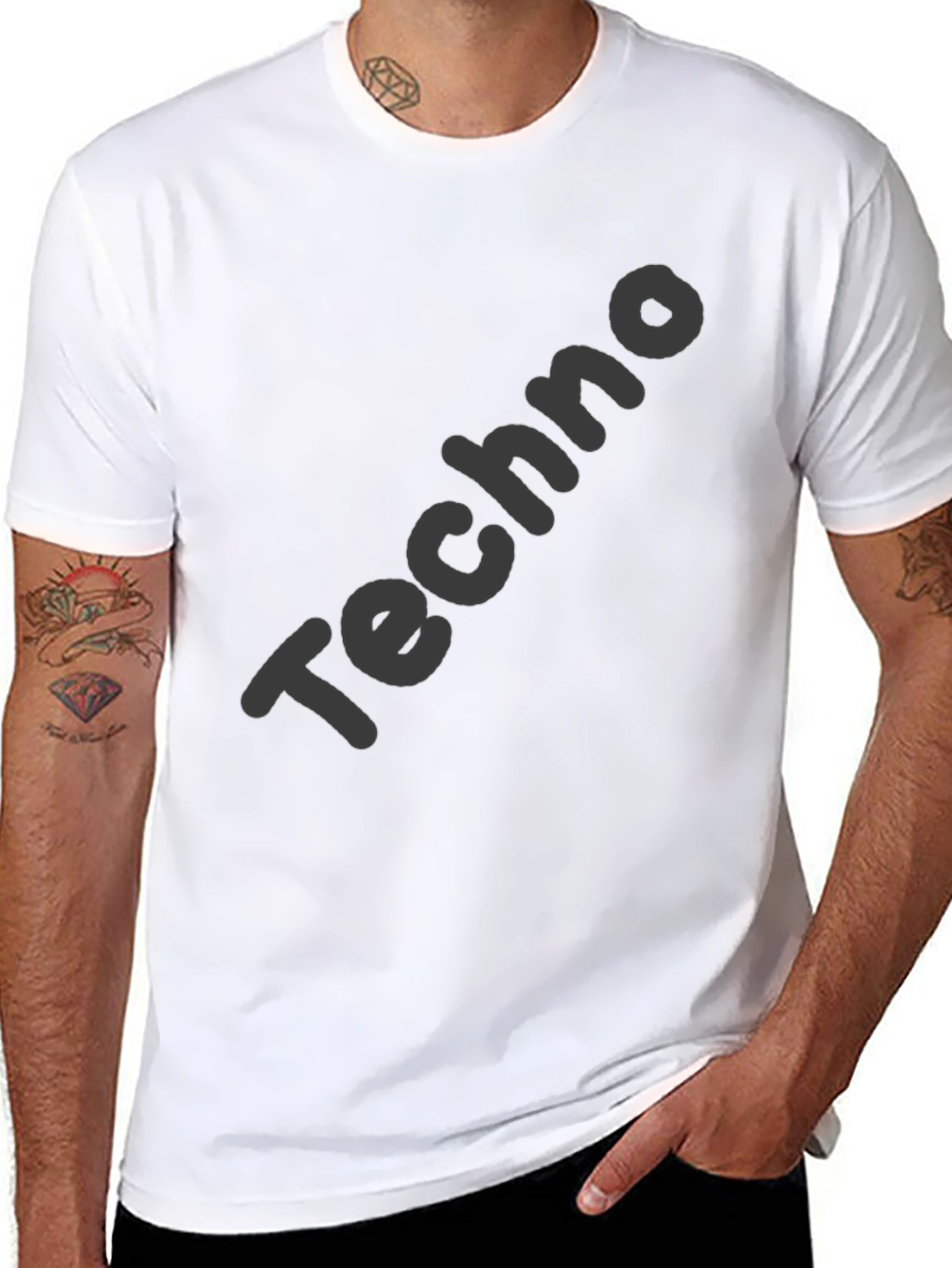 Mens Black Techno Graphic Tee