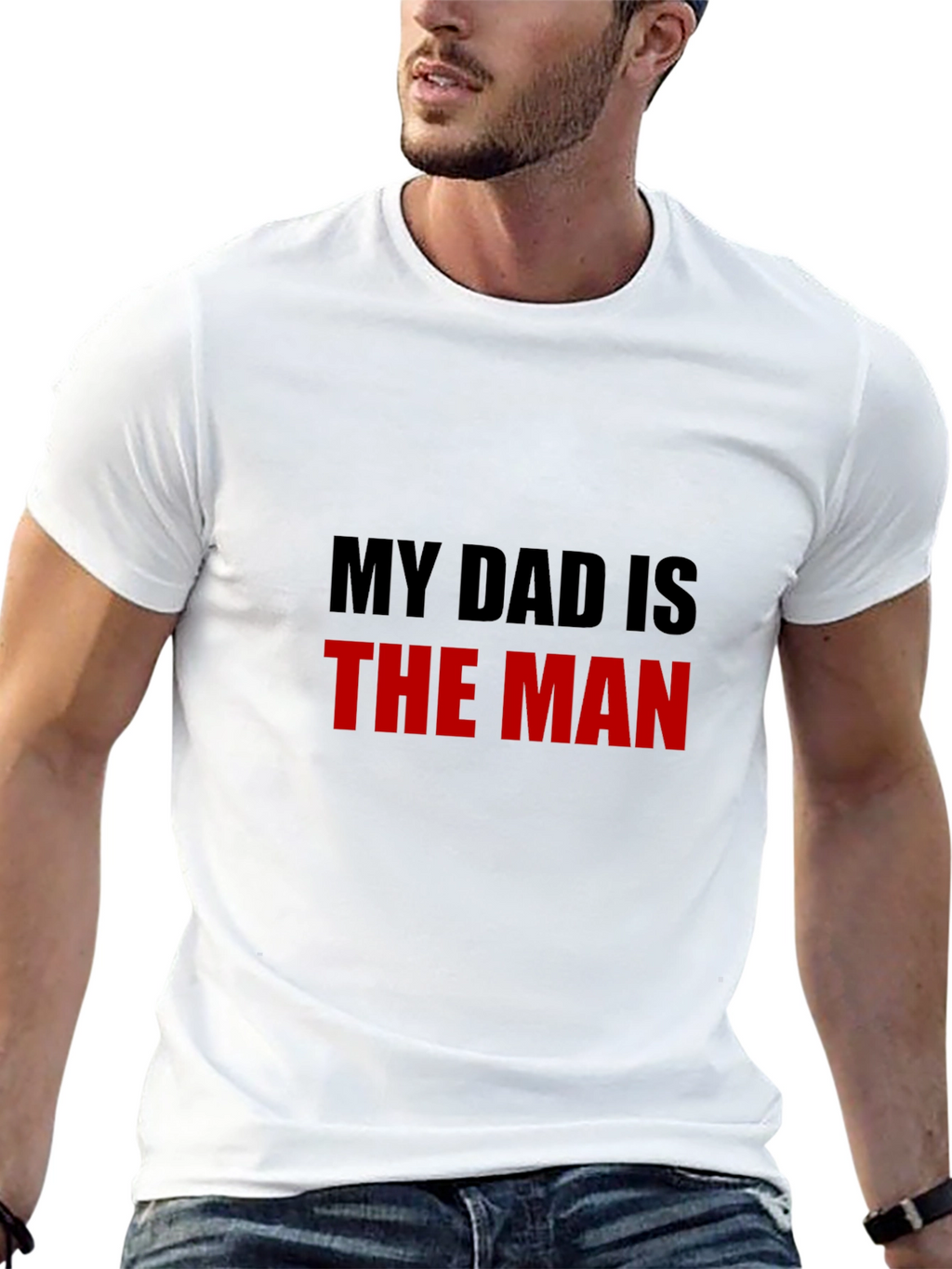 My Dad is The Man Graphic Tee - Black