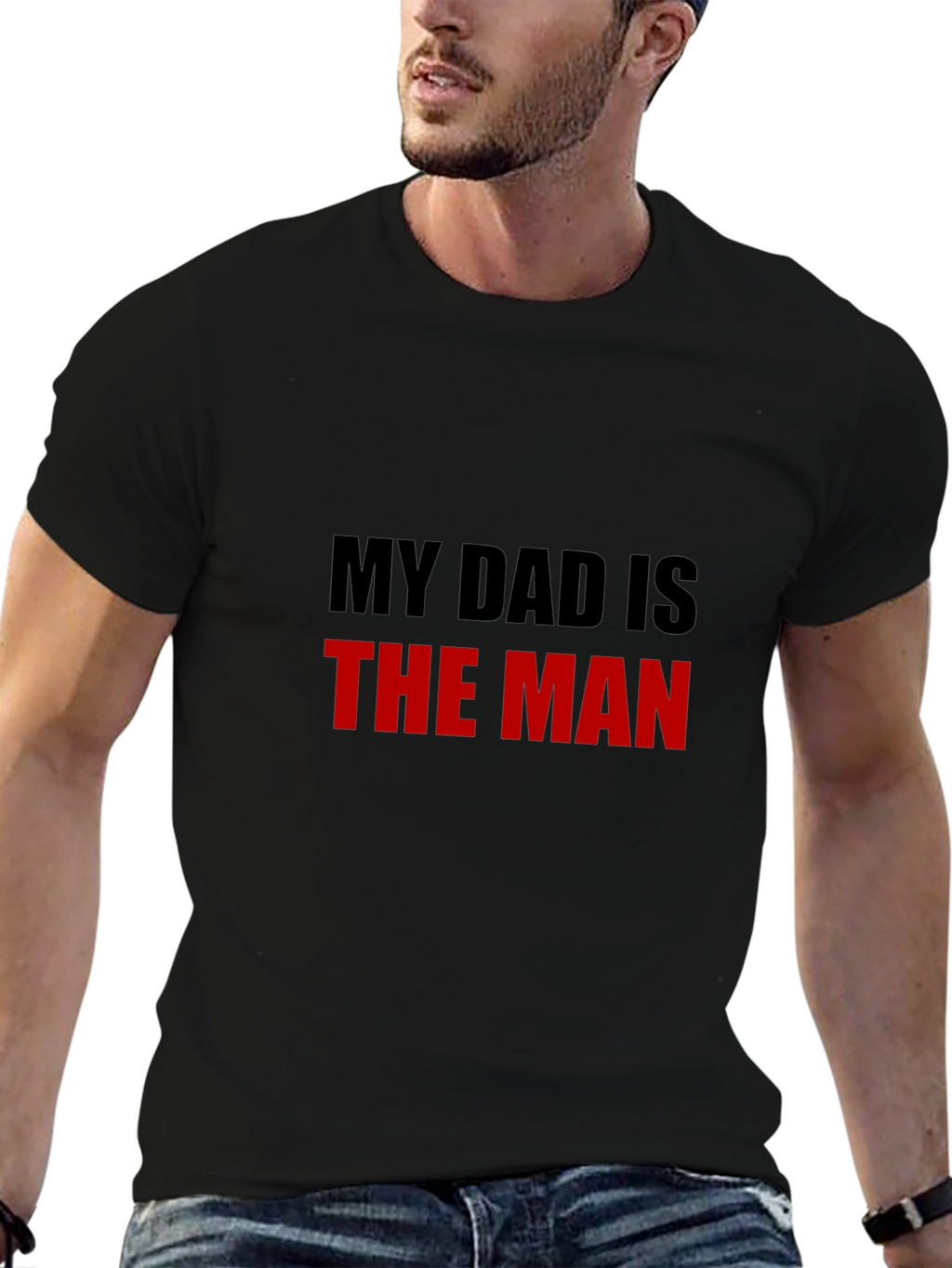 My Dad is The Man Graphic Tee - Black