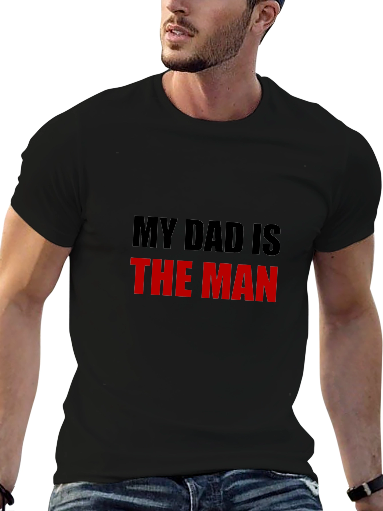 My Dad is The Man Graphic Tee - Black