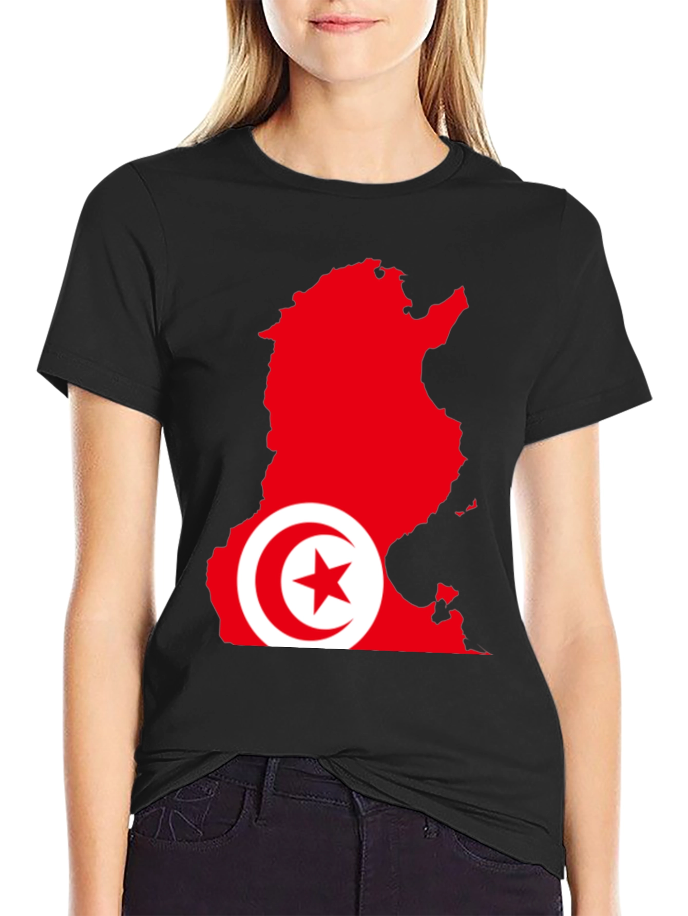Tunisia Flag Map Graphic T-Shirt